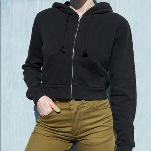 brandy melville black crystal zip up hoodie